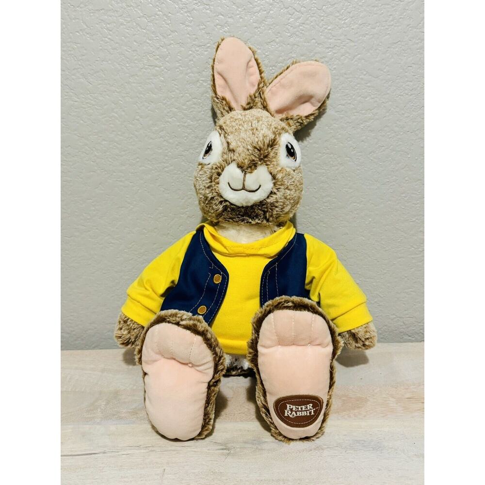 RARE Dan Dee Peter Rabbit 22” Plush In Yellow Hoodie & Blue Vest